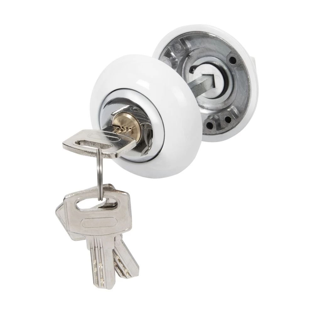 Фото Ручка поворотная с фиксацией ключом BK6.FIX.JR WH-19 белый