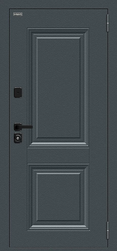 Фото Входная дверь Thermo Некст МФ/SBlack Старк антрацит/White Silk BR6218 внешняя сторона