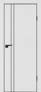 Межкомнатная дверь P-20  черный молдинг PET,  кромка ABS черная c 4-х ст. Белый матовый