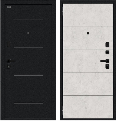 Дверь Браво Граффити-1 Инсайд/SBlack Букле черное/Look Art